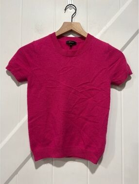 Quince Pink 100% Cashmere Short Sleeve Sweater, XS